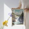Print Athabasca Falls Poster Jasper National Park Alberta Poster Canadian Waterfall Print Alberta Wall Decor Jasper National Park Art Print