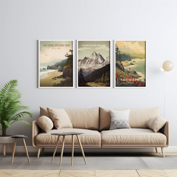 Print Cowichan Lake Poster British Columbia Poster Serene Waters Wall Decor Lakeside View Art Print Canada