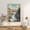 Print Athabasca Falls Poster Jasper National Park Alberta Poster Canadian Waterfall Print Alberta Wall Decor Jasper National Park Art Print