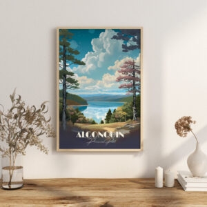 Print Algonquin Provincial Park Poster Ontario Lake Wall Decor Canadian Provincial Park Art Print Lake Park