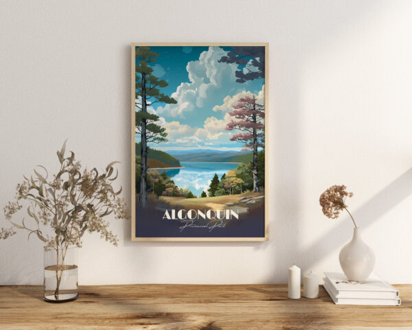 Print Algonquin Provincial Park Poster Ontario Lake Wall Decor Canadian Provincial Park Art Print Lake Park