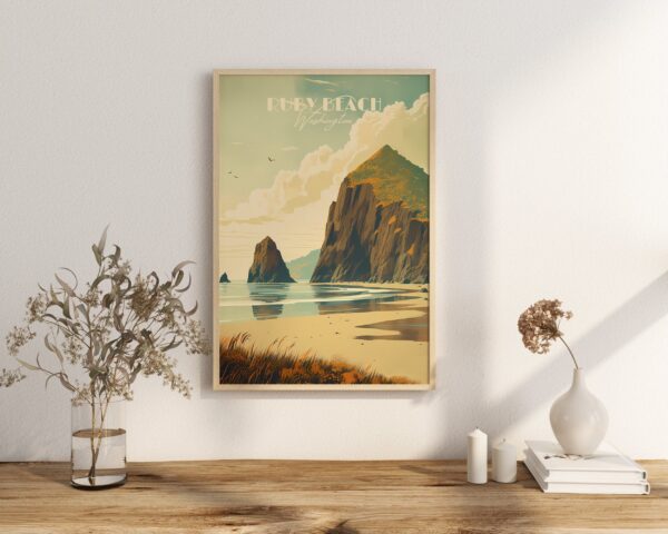 Ruby Beach Travel Poster | Pristine Pacific Coastline | Washington Home Decor | USA Nature Wall Art