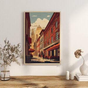 Print Vieux-Montreal Poster Quebec Stroll Historic Streets Quebec Poster Explore Old Port Dining Wall Decor Montréal Walks Art Print Canada