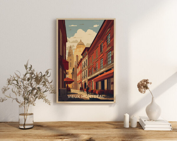 Print Vieux-Montreal Poster Quebec Stroll Historic Streets Quebec Poster Explore Old Port Dining Wall Decor Montréal Walks Art Print Canada