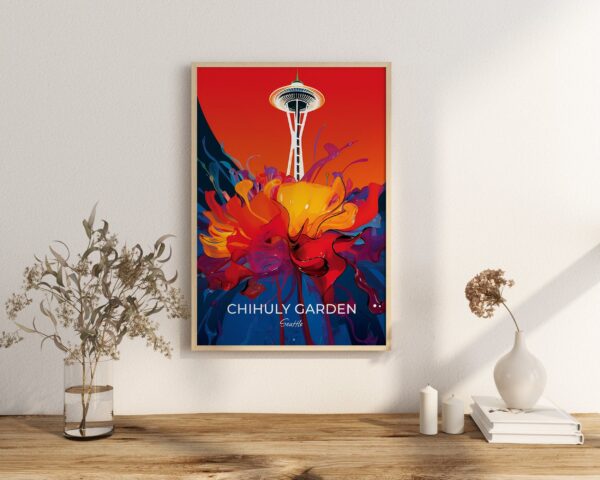 Print Chihuly Garden S Poster Seattle Glass Sculptures Washington Poster Wander Art Installations Wall Decor Botanical Beauty Art Print USA