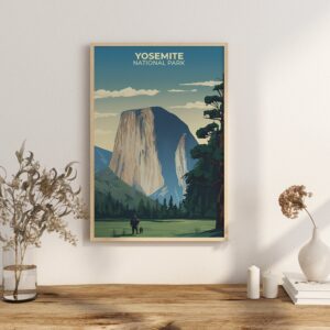 Print Yosemite National Park Poster California National Park California Poster Majestic Cliffs Wall Decor Valley Views Art Print USA