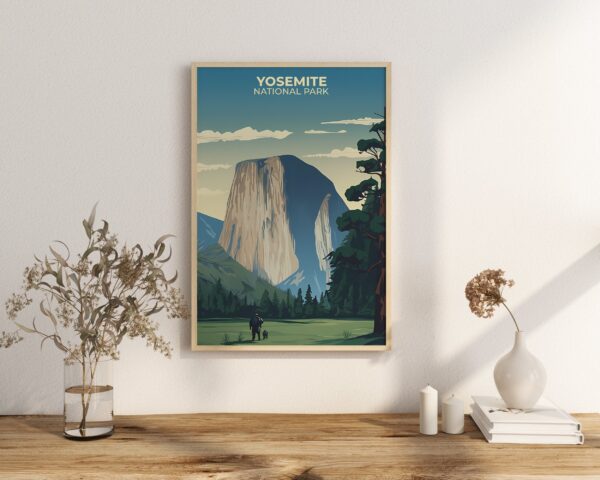 Print Yosemite National Park Poster California National Park California Poster Majestic Cliffs Wall Decor Valley Views Art Print USA