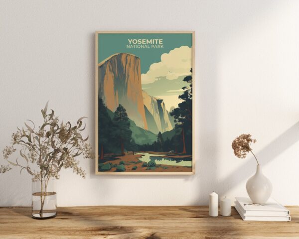 Print Yosemite National Park Poster California National Park California Poster Majestic Cliffs Wall Decor Valley Views Art Print USA