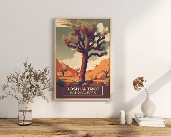 Print Joshua Tree National Park Poster California Park Poster Hike Unique Rock Formations Wall Decor Joshua Trees Art Print USA