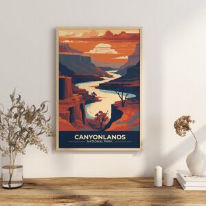 Print Canyonlands National Park Poster Utah National Park Utah Poster Hike Canyon Wall Decor Desert Landscape Art Print canoe USA