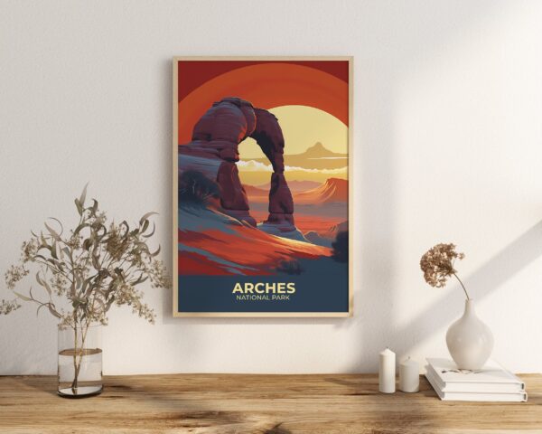 Print Arches National Park Poster Utah National Park Utah Poster Hike Delicate Arch Wall Decor Utah Landscape Art Print USA