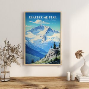 Print Blackcomb Peak Poster Whistler British Columbia Poster Winter Sports Mount British Columbia Wall Decor Whistler Mountain Art Print