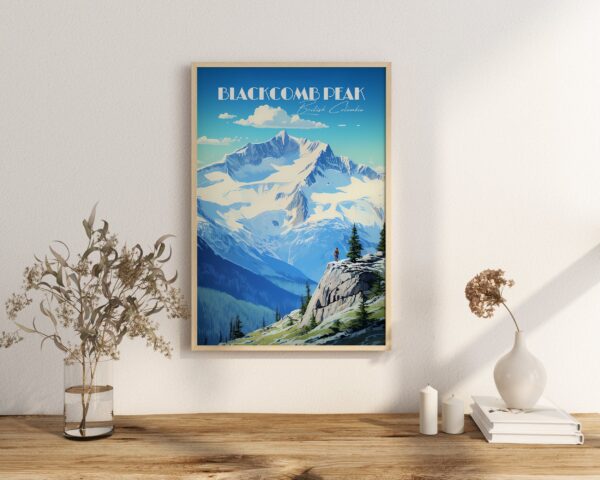 Print Blackcomb Peak Poster Whistler British Columbia Poster Winter Sports Mount British Columbia Wall Decor Whistler Mountain Art Print