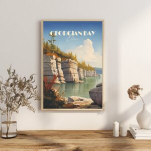 Print Georgian Bay Poster Ontario Coastal Escapes Ontario Poster Sail Clear Waters Wall Decor Canadian Shield Views Art Print Canada