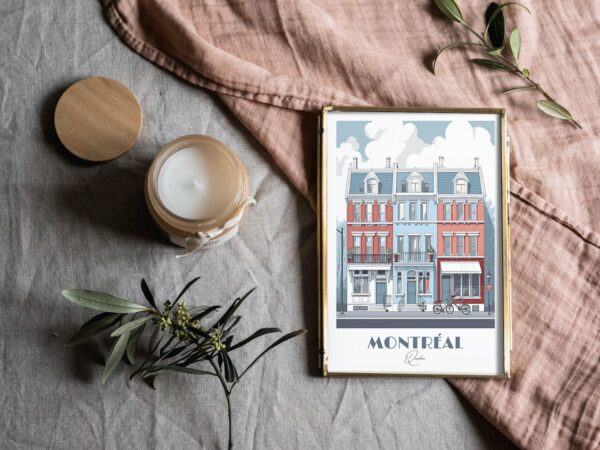 Plateau Mont-Royal Travel Poster | Heart of Montreal Life | Quebec Home Decor | Canadian Urban Neighborhood Wall Art Montréal