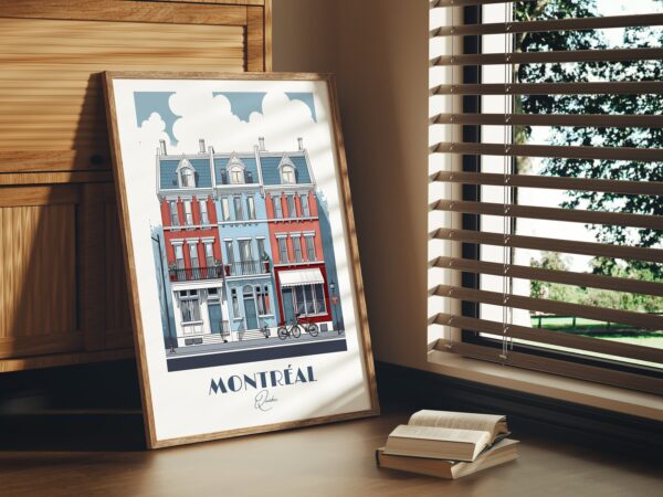 Plateau Mont-Royal Travel Poster | Heart of Montreal Life | Quebec Home Decor | Canadian Urban Neighborhood Wall Art Montréal