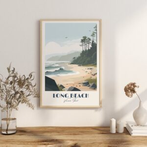 Print Long Beach Poster Tofino British Columbia Poster Surfing Waves Wall Decor Pacific Coast Art Print Canada