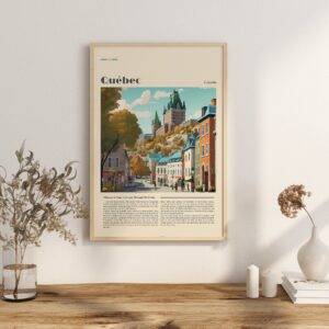 Print Old Quebec, Quebec City Poster Quebec Historic Walks Quebec Poster petit champlain Streets Wall Decor Buildings Art Print Canada