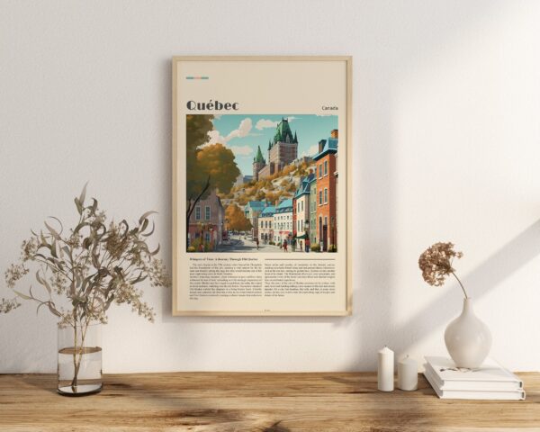 Print Old Quebec, Quebec City Poster Quebec Historic Walks Quebec Poster petit champlain Streets Wall Decor Buildings Art Print Canada