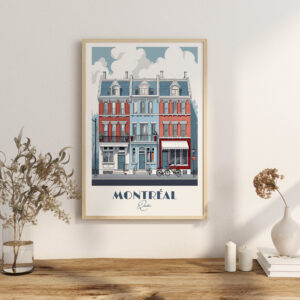 Plateau Mont-Royal Travel Poster | Heart of Montreal Life | Quebec Home Decor | Canadian Urban Neighborhood Wall Art Montréal