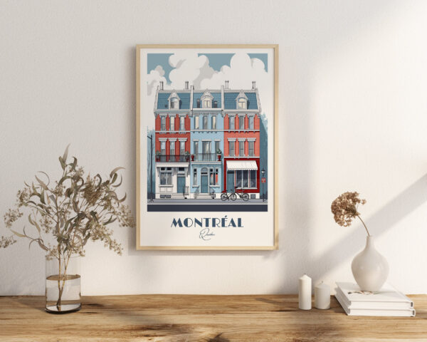 Plateau Mont-Royal Travel Poster | Heart of Montreal Life | Quebec Home Decor | Canadian Urban Neighborhood Wall Art Montréal