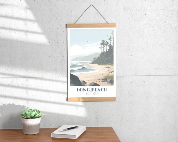 Print Long Beach Poster Tofino British Columbia Poster Surfing Waves Wall Decor Pacific Coast Art Print Canada