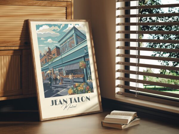 Print Market Jean Talon, Montreal Poster Vibrant Market Scene Wall Decor Local Culture Art Marché Print Jean Talon Canada vintage