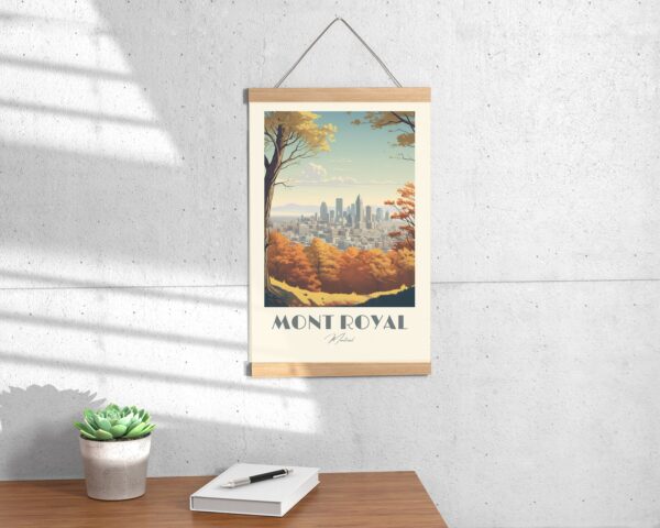 Print Montreal Belvédère Kondiaronk Poster Cityscape Views Wall Decor Urban Landmarks Art Print Mont Royale print Downtown Canada Vintage