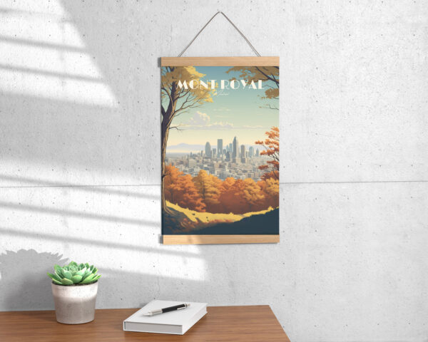 Print Montreal Belvédère Kondiaronk Poster Cityscape Views Wall Decor Urban Landmarks Art Print Mont Royale print Downtown Canada Vintage