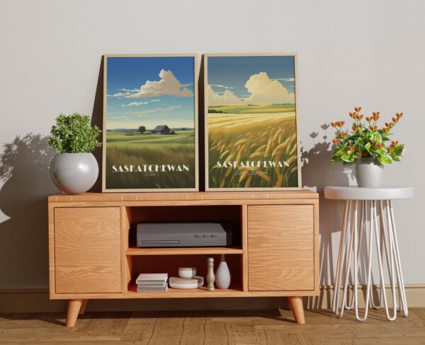 Print Saskatchewan plain Poster Meadow Landscape Views Wall Decor Living Skies Art Print Canada poster Vintage wall art Regina