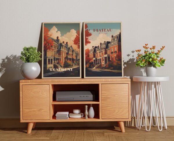 Print Rosemont, Montreal Poster Urban Vibe Wall Decor Trendy Art Print Canada Old city print Quebec vintage poster modern wall art