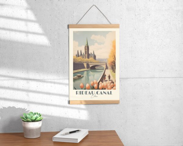 Print Ottawa Canal Rideau Poster, Wall Decor Canadian Capital Art Print Canada poster Ontario, Skating, Cycling, vintage poster