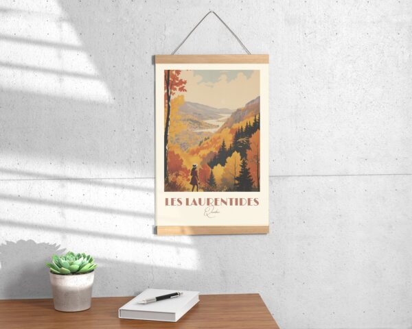 Print Laurentides Quebec Poster Wall Decor Laurentian Mountains Art Print Canada Quebec - Skiing, Hike fall print camping vintage poster