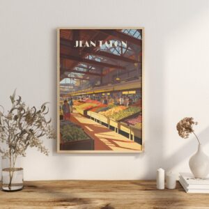 Print Jean-Talon Market, Montreal Poster Market Wall Decor Local Culture Art Print Canada Quebec Shopping Poster Boulevard Saint-Laurent