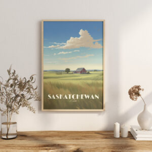 Print Saskatchewan plain Poster Meadow Landscape Views Wall Decor Living Skies Art Print Canada poster Vintage wall art Regina