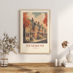 Print Rosemont, Montreal Poster Urban Vibe Wall Decor Trendy Art Print Canada Old city print Quebec vintage poster modern wall art