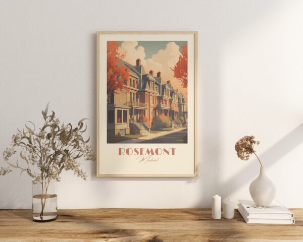 Print Rosemont, Montreal Poster Urban Vibe Wall Decor Trendy Art Print Canada Old city print Quebec vintage poster modern wall art