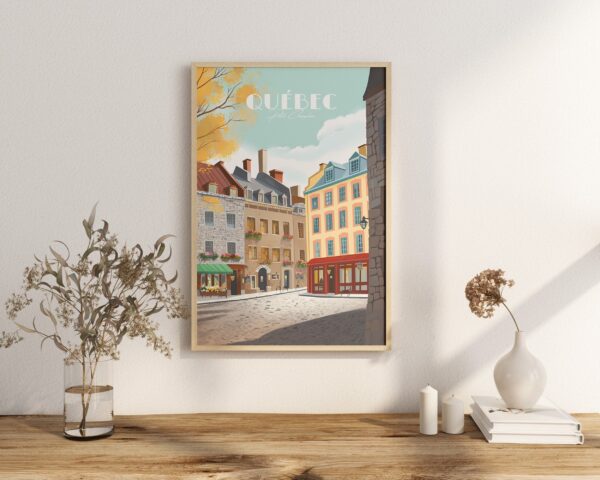 Print Quebec Quartier Petit Champlain Poster Charming Historic District Wall Decor Old World Charm Art Print Canada Quebec City