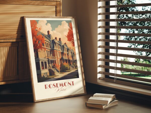 Print Rosemont, Montreal Poster Urban Vibe Wall Decor Trendy Art Print Canada Old city print Quebec vintage poster modern wall art