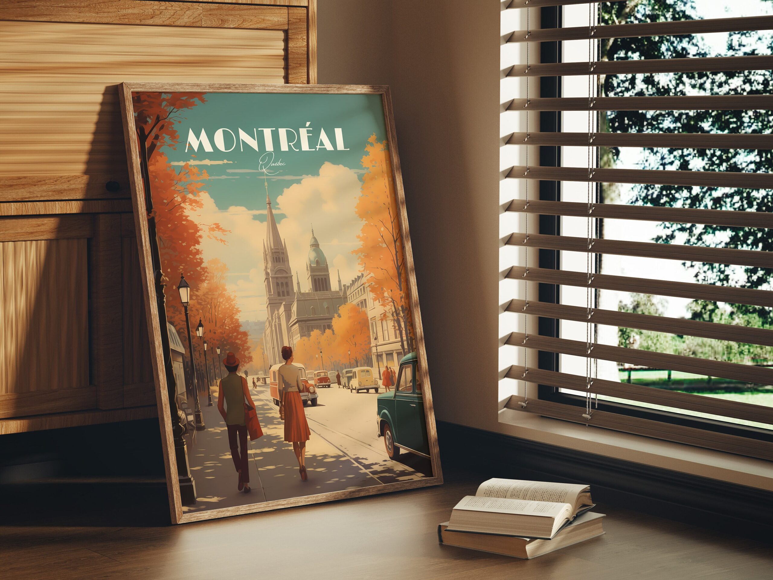 Print Montreal Old City Poster Old Montreal Cityscape Wall Decor Historic Charm Art Print Vieille ville Downtown Canada Vintage