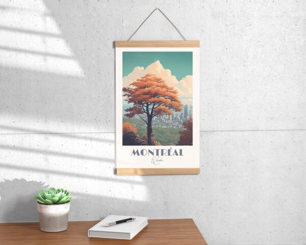 Print Montreal Belvédère Kondiaronk Poster Cityscape Views Wall Decor Urban Landmarks Art Print Mont Royale print Downtown Canada Vintage