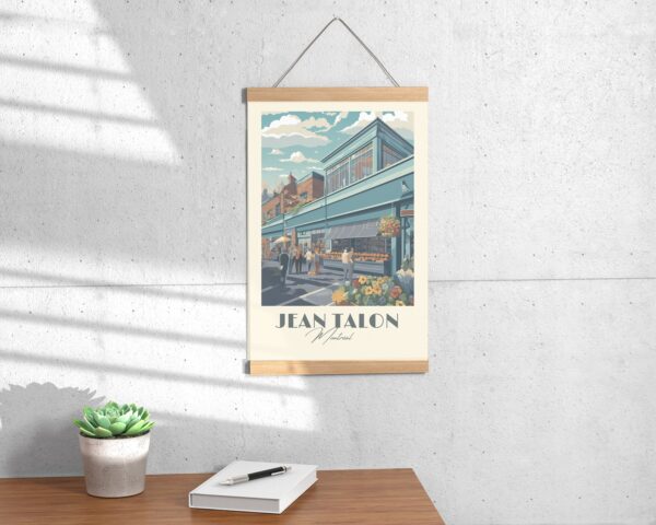 Print Market Jean Talon, Montreal Poster Vibrant Market Scene Wall Decor Local Culture Art Marché Print Jean Talon Canada vintage