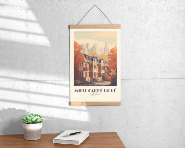 Print Mille Carré Doré Montreal Poster Downtown Historic Golden Square Mile Wall Decor Architecture Art Print Canada Vintage