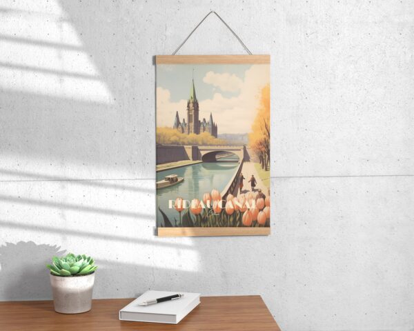 Print Ottawa Canal Rideau Poster, Wall Decor Canadian Capital Art Print Canada poster Ontario, Skating, Cycling, vintage poster