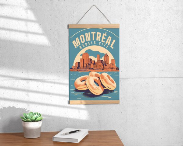 Print Montreal Bagel poster bagel Skyline - Wall Decor Local Cuisine Art Print Canada Quebec Mont Royal, print Viateur Bakery print factory