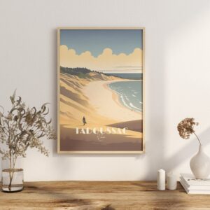 Print Tadoussac Coastal Poster Wall Decor Whale print Sand Art Dune Print Canada Quebec Whale Watching print Hiking Saint Laurent river