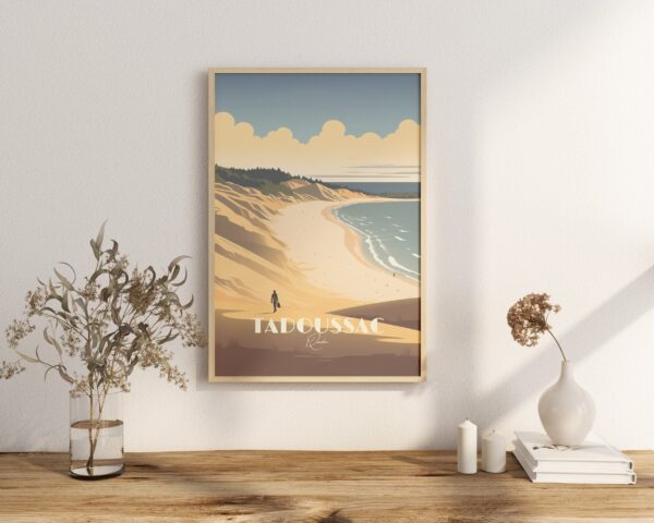 Print Tadoussac Coastal Poster Wall Decor Whale print Sand Art Dune Print Canada Quebec Whale Watching print Hiking Saint Laurent river