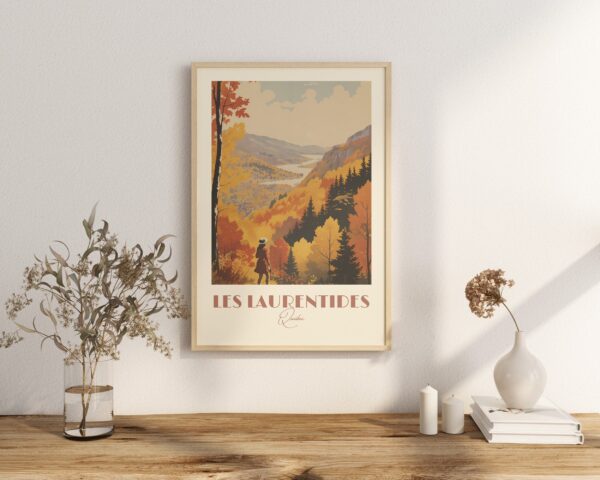 Print Laurentides Quebec Poster Wall Decor Laurentian Mountains Art Print Canada Quebec - Skiing, Hike fall print camping vintage poster