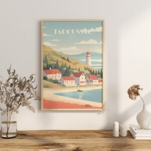 Print Tadoussac Coastal Poster Wall Decor Whale print Sand Art Dune Print Canada Quebec Whale Watching print Hiking Saint Laurent river