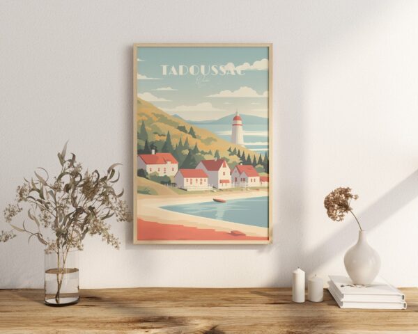 Print Tadoussac Coastal Poster Wall Decor Whale print Sand Art Dune Print Canada Quebec Whale Watching print Hiking Saint Laurent river